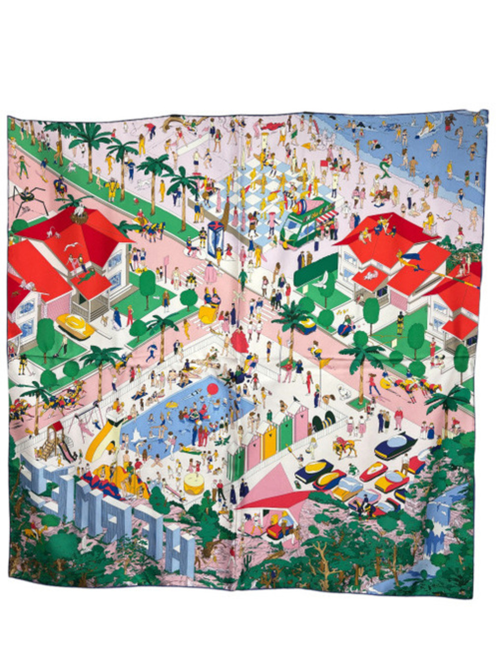 Hermes On The Beach Silk Scarf